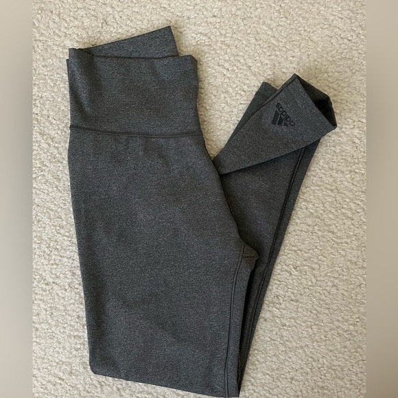 Adidas Compression Women's Leggings Sz Medium - Charcoal Gray - Picture 8 of 10